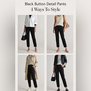 Quince Black Button Detail Pants